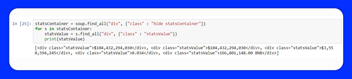 Web Scraping Coin Statistics