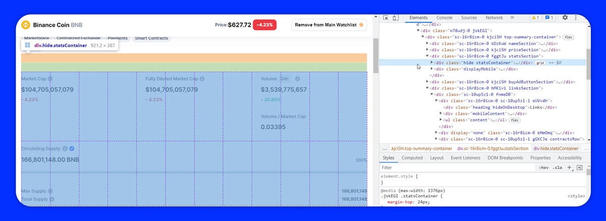 Web Scraping Coin Statistics